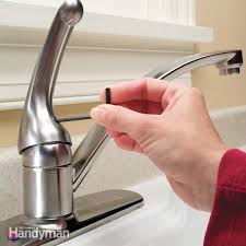 If water still comes out of the faucet after turning off the valve, you'll need to replace the shutoff valve before disconnecting the supply line(s). How To Repair A Single Handle Kitchen Faucet Diy Family Handyman