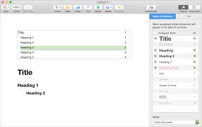 How To Create A Table Of Contents In Pages On Mac