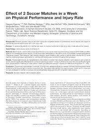 0 ratings0% found this document useful (0 votes). Pdf Effect Of 2 Soccer Matches In A Week On Physical Performance And Injury Rate