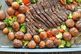 sheet pan flank steak with garlic