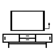 Free Vectors Tv Stand Wall Icon