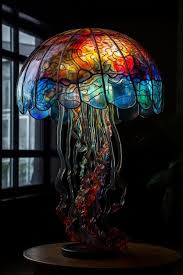 Lamp With A Jellyfish Shaped Light Fixture