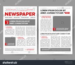 Daily Newspaper Journal Design Template Twopage Stock Vector