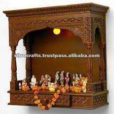 wooden hand carved wall hanging temple