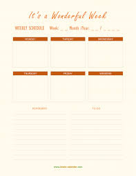 weekly schedule planner templates word