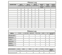 blank fitness log sheets free