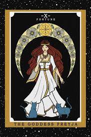 The card of the devil portrays a satyr, a creature that is half man and half goat. The Goddess Freyja Tarot Card Notebook The Ghoulish Garb 9781676014515 Amazon Com Books