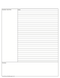 Cornell Notes Template Cornell Notes Pdf Free Printable