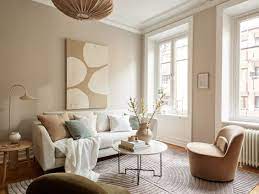 living rooms with beige walls