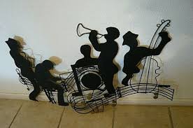 striking jazz band wall hanging black