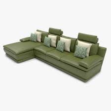 They practically double your seating options without occupying a lot of extra space compared to a regular sofa. L Formiges Ledersofa Grun 3d Modell Turbosquid 1380799