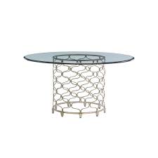 This round dining table is well constructed with stainless steel base and the glass top is 1/2 thick. Lexington Laurel Canyon Silver Bollinger Round Dining Table With 60 In Glass Top 01 0721 875 60c Bellacor