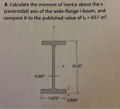 solved 9 calculate moment inertia x