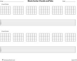 Blank Guitar Chord Chart And Tab Template