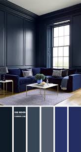 dark grey and prussian blue living room