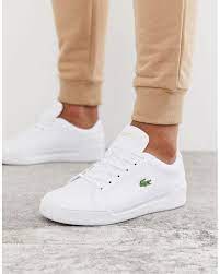 lacoste challenge sneakers in white for