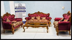 54 wooden carved 7 seater sofa set
