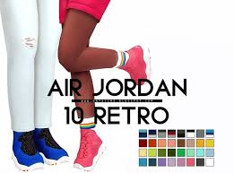 Comes in 11 colors :: Air Jordan 10 Retro At Onyx Sims The Sims 4 Catalog