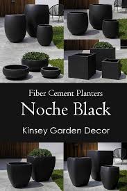 cedros fiber cement tall planters black