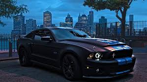 black ford mustang car muscle cars