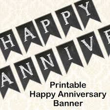 Happy Anniversary Banner Diy Printable Chalkboard Anniversary Party