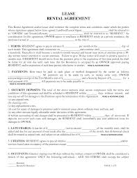 Printable Sample Residential Lease Form Laywers Template