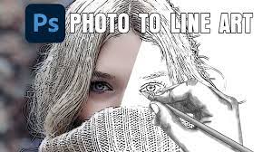 photo to line art drawing in photo