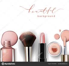 cosmetics and fashion background with