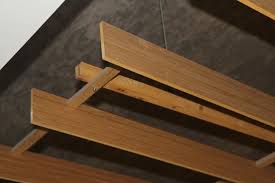 wooden slats ceiling ladybug tools