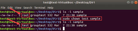 chown command in linux how to change