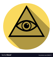 All seeing eye pyramid symbol freemason Royalty Free Vector