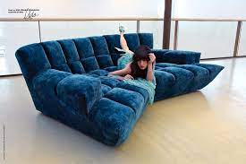 Ocean Blue Velvet Sofa Design By