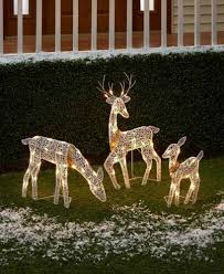 Pc Shimmery Lighted White Deer Family