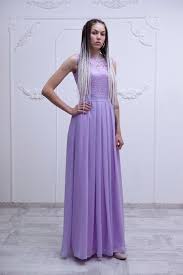 Light Purple Bridesmaid Dress Floor Length Lace And Chiffon Etsy