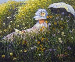 In The Meadow Painting By Claude Monet
