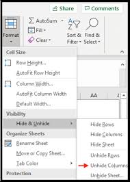 to unhide multiple columns at once in excel