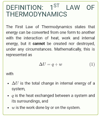 First Laws Of Thermodynamics Brainly
