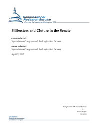 The senator will filibuster to prevent a vote on the bill. Filibusters And Cloture In The Senate Everycrsreport Com