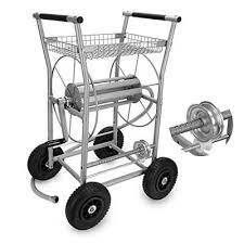 All Metal Garden Hose Reel Cart With
