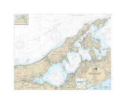 New York Shelter Island Nautical Chart Sailcloth Print