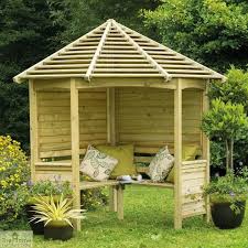 Large Wooden Corner Arbour Seat The