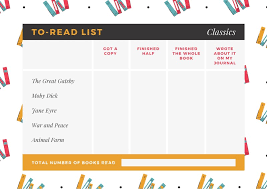 Colorful Classic Books Reading Reward Chart Templates By Canva