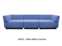 Nbj 3 Piece Modular Seating Sofa Set Blue Hemp Hempb