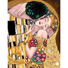 Przy niezwykłych wymiarach 72 cale x 72 cale. Wzor Do Haftu Krzyzykowego Pocalunek Wg Gustava Klimta