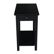 Black Solid Wood End Table Ot46 2214