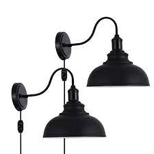 larkar dimmable vintage wall lamp black