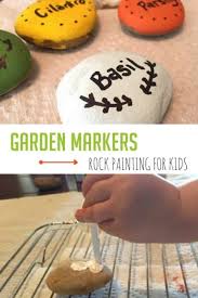 Painted Rock Garden Markers For Kids To