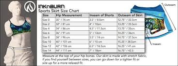 Inknburn Sports Skirt Size Chart Www Inknburn Com Inknburn