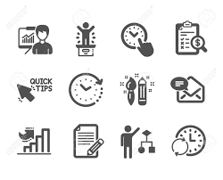 Set Of Education Icons Such As Time Change Accounting Report