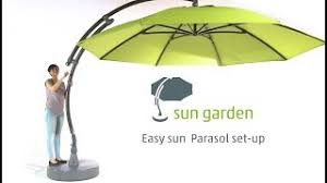 sun garden easy sun parasol set up
